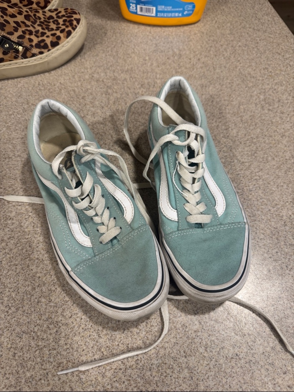 Vans Mint Green & White Old Skool Low Tops